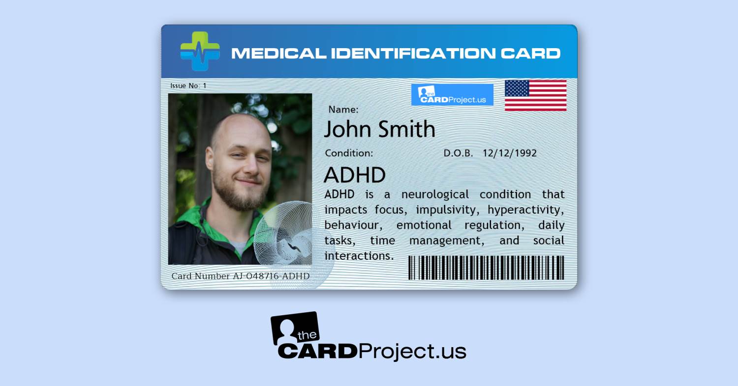 ADHD Premium Medical Card (FRONT)